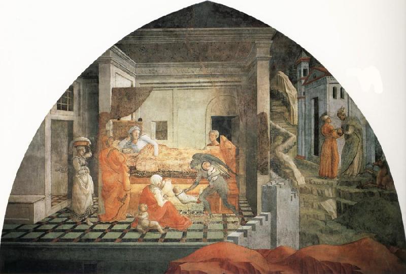 Fra Filippo Lippi The Birth and Infancy of St Stephen Sweden oil painting art